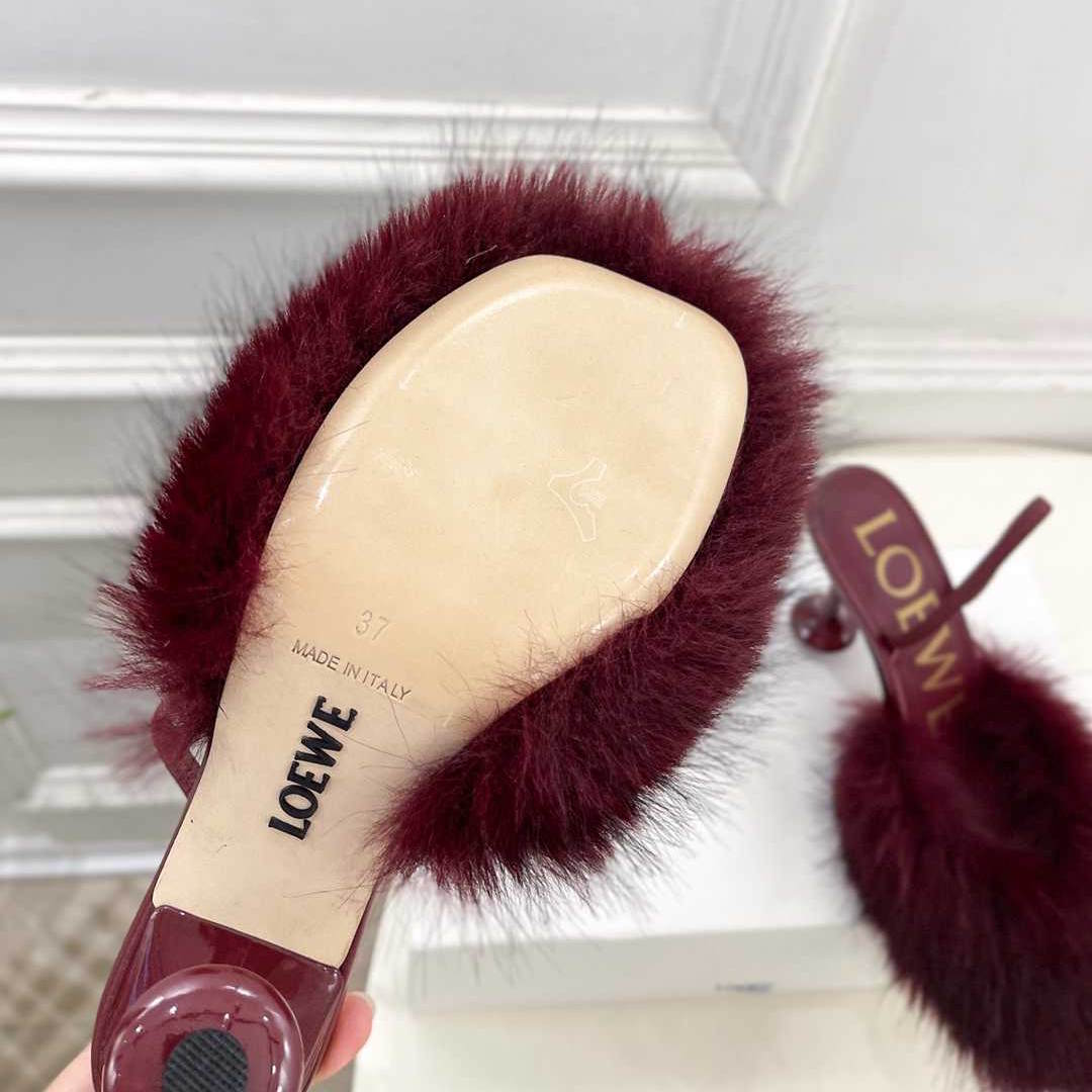 LOEV Fur shoes Woman 4 Color's  heels 9 cm