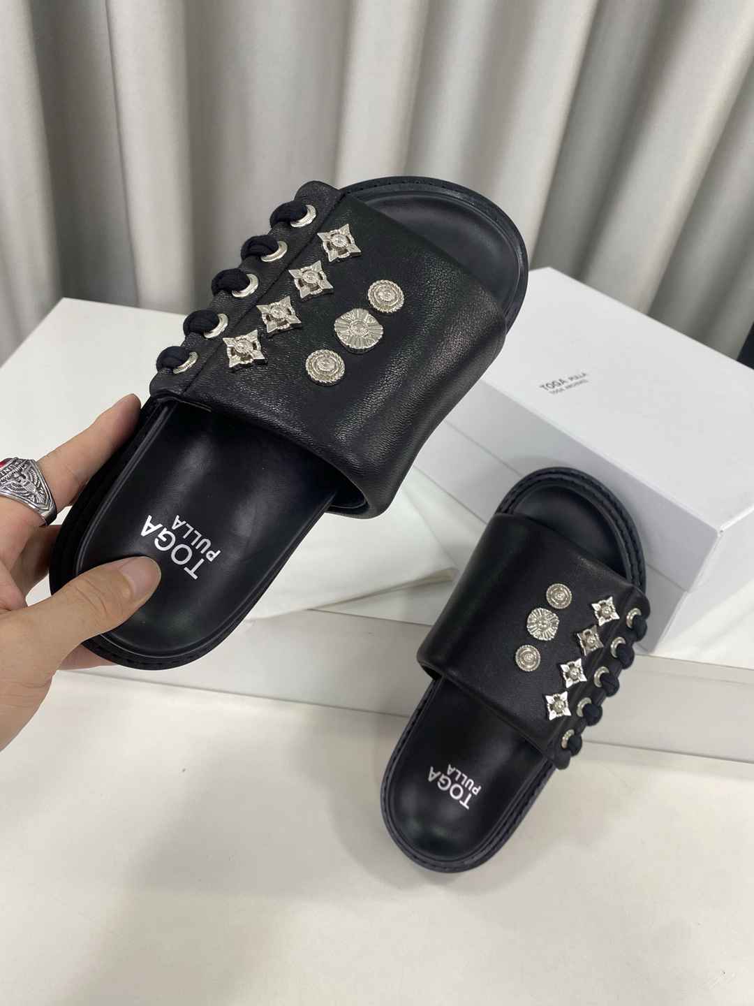 TOGA stud-embellished leather  Slippers  Woman