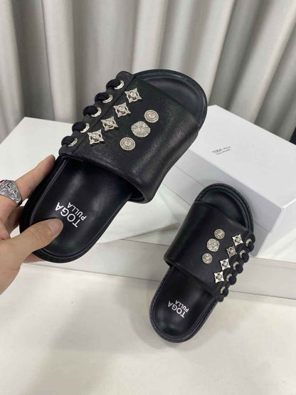 TOGA stud-embellished leather  Slippers  Woman
