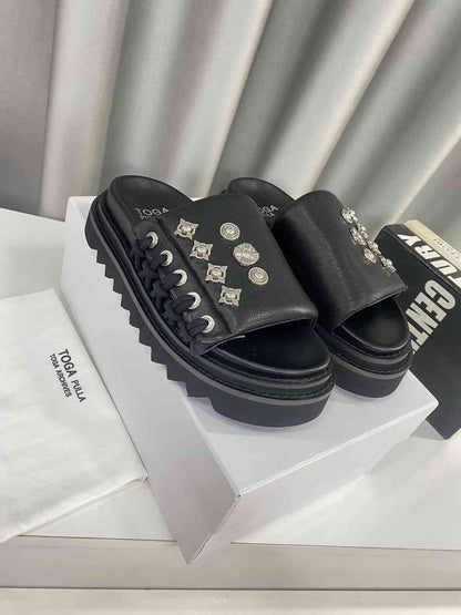 TOGA stud-embellished leather  Slippers  Woman