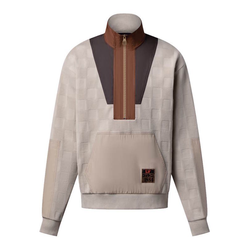 LU Damier Hybrid Half-Zip Workwear Pullover Jacket   Man Ioff
