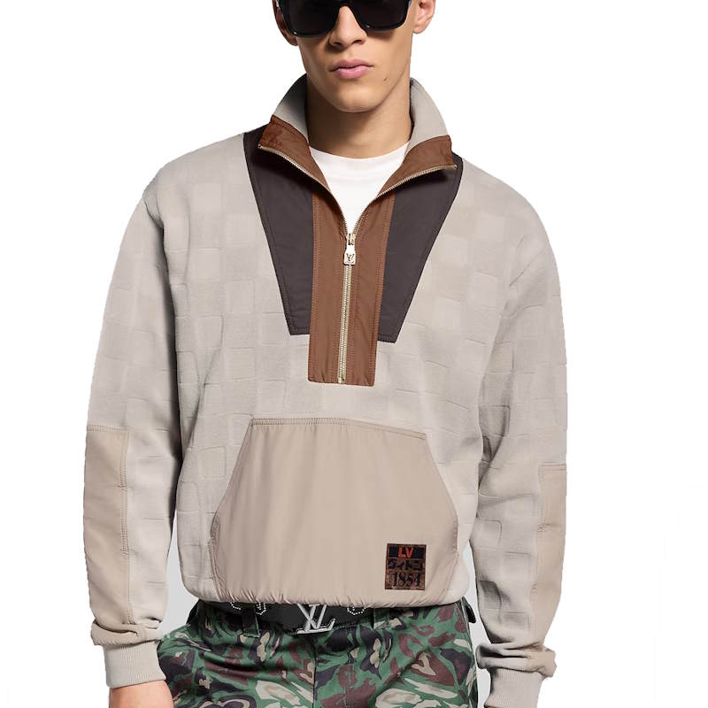 LU Damier Hybrid Half-Zip Workwear Pullover Jacket   Man Ioff