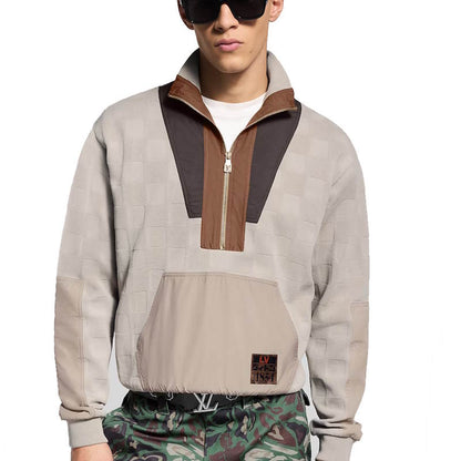 LU Damier Hybrid Half-Zip Workwear Pullover Jacket   Man Ioff