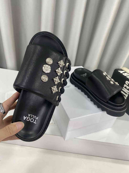 TOGA stud-embellished leather  Slippers  Woman