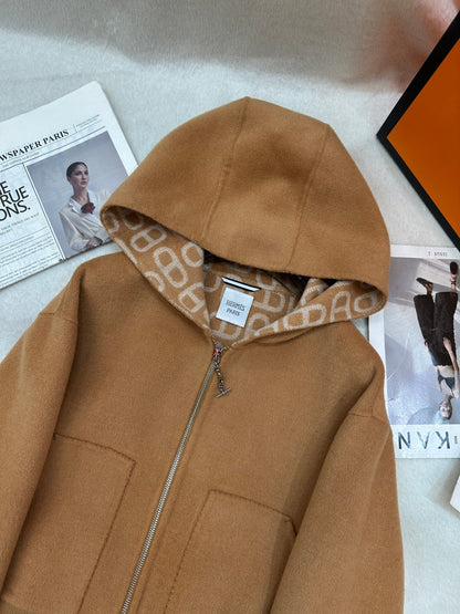 HRM Hooded Woman Wool Jacket 3 Color's Limited