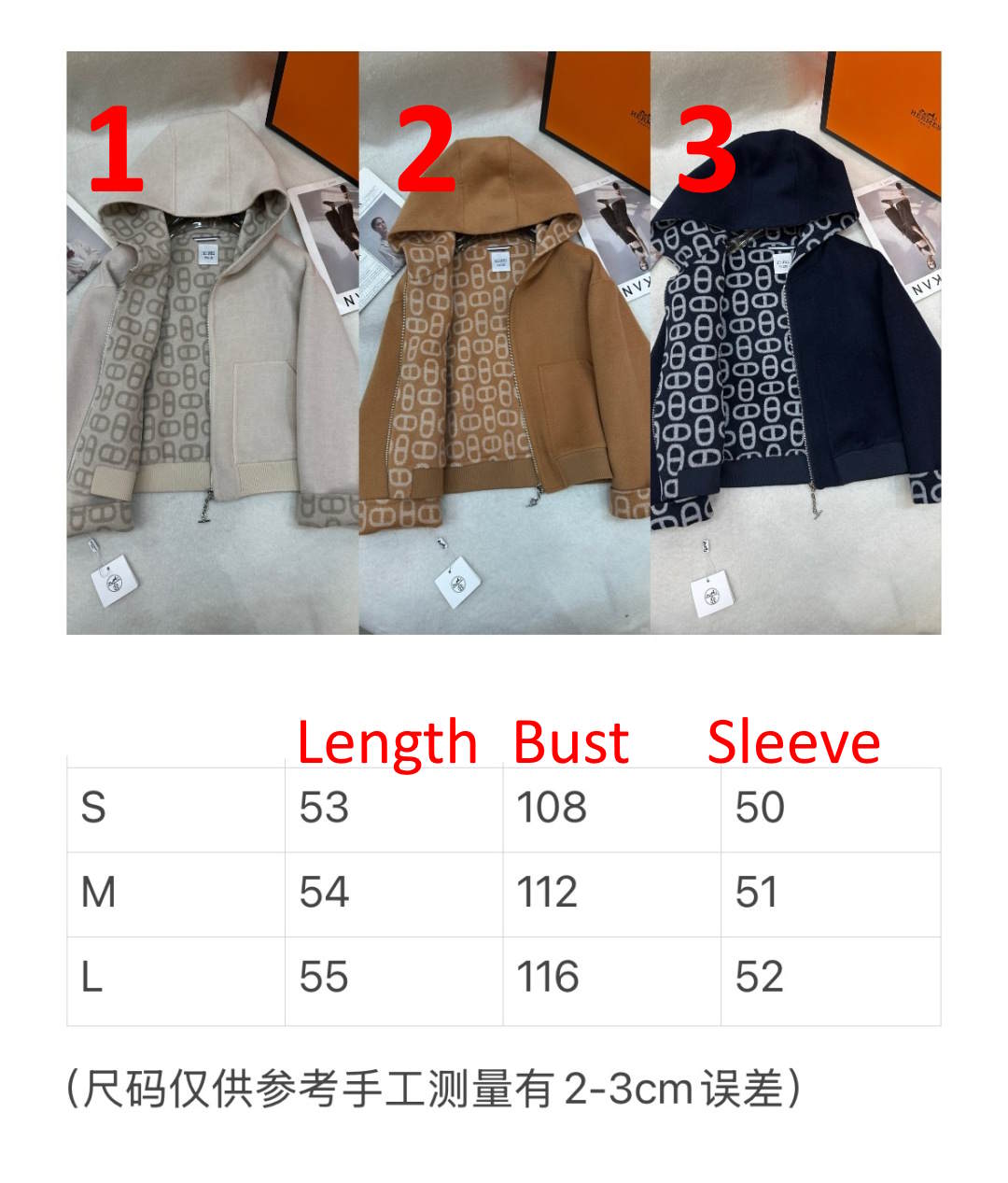 HRM Hooded Woman Wool Jacket 3 Color's Limited