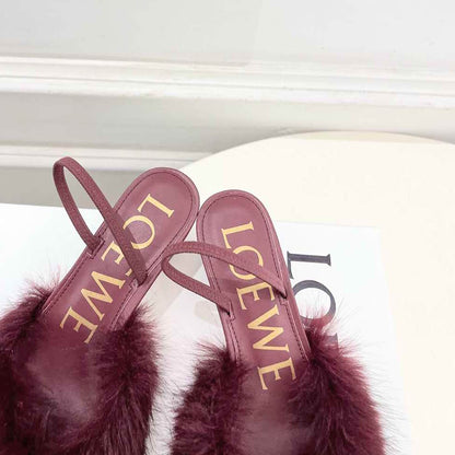 LOEV Fur shoes Woman 4 Color's  heels 5 cm