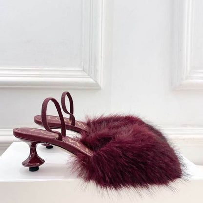 LOEV Fur shoes Woman 4 Color's  heels 5 cm
