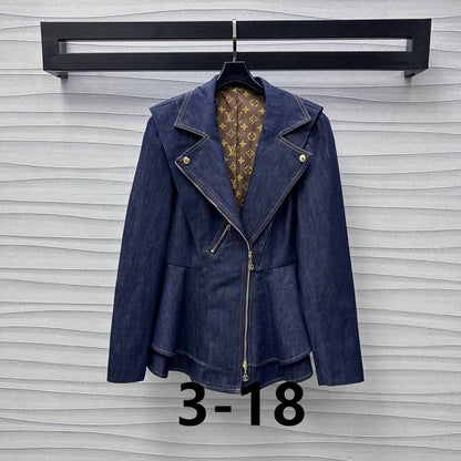 LU Denim Flounce Biker Jacket Woman Limited