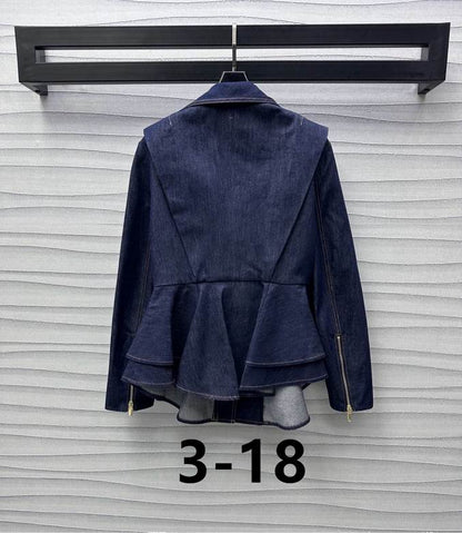 LU Denim Flounce Biker Jacket Woman Limited