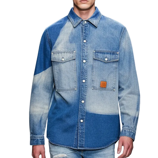 LU  Denim  shirt  T - Shirt Long  sleeve
