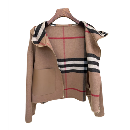 BURRBER Hooded Woman Wool Jacket 2 Color's Limited