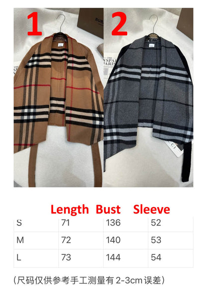 BURBBER  Hooded Woman Wool Jacket 2 Color's Limited