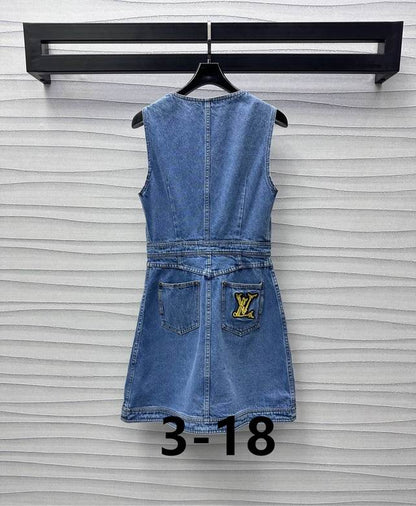 LU Button Front Denim Dress