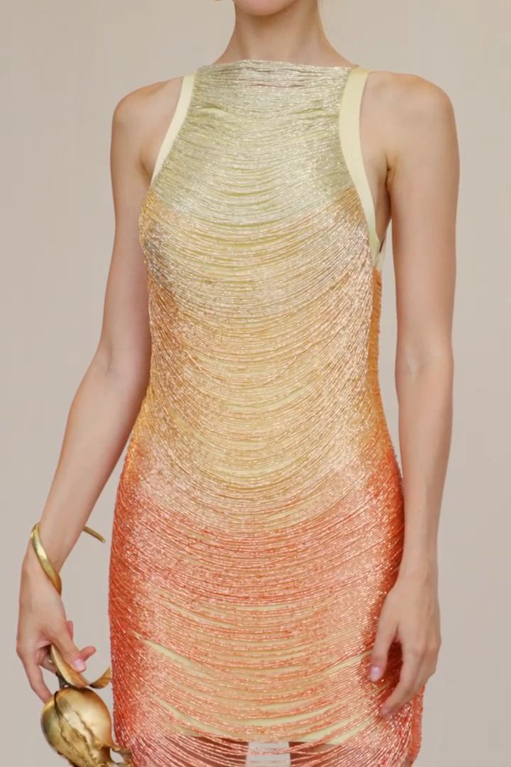 HERVE Party dress Glass beads medison