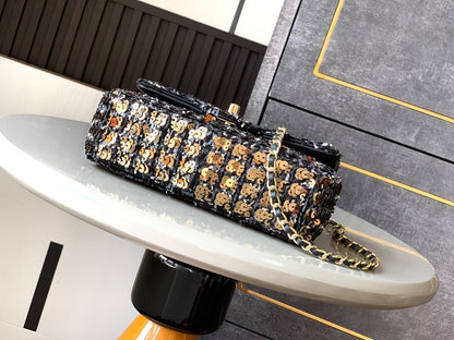 CHL Bag Sequins & Gold-Tone Metal  Golden & Black