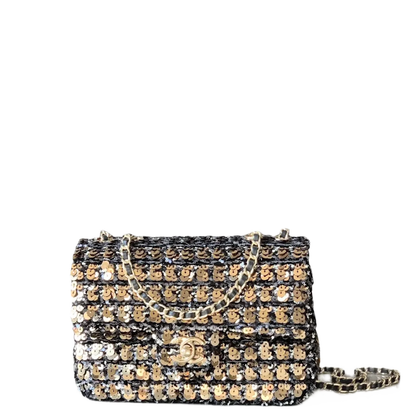 CHL Bag Sequins & Gold-Tone Metal  Golden & Black