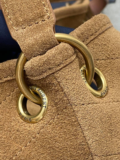 Y L Niki Cassandre suede bucket bag 38 cm