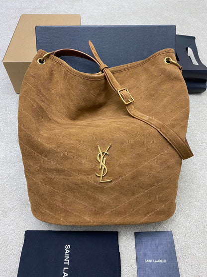 Y L Niki Cassandre suede bucket bag 38 cm