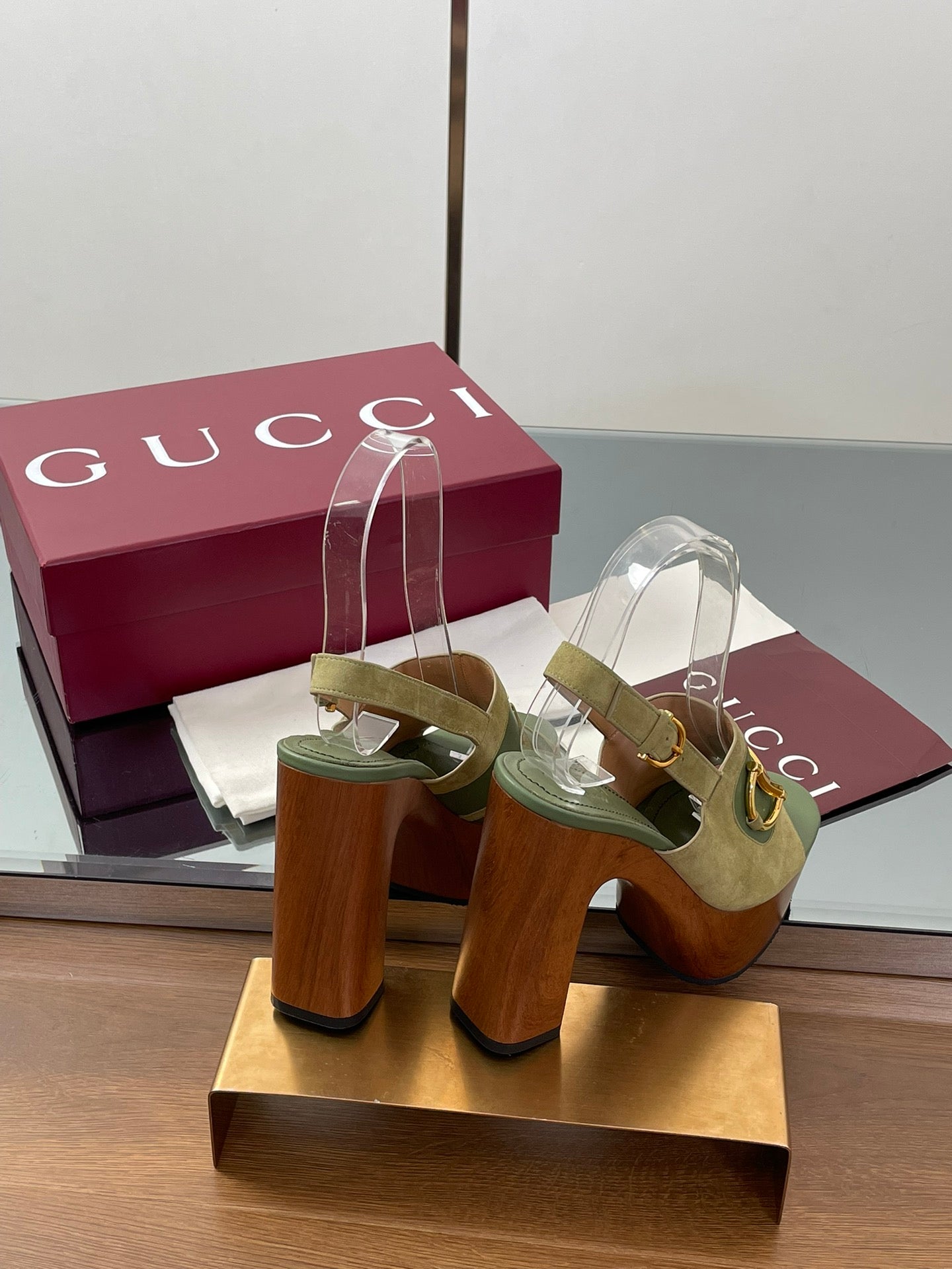 GU Heels Platform  Shoes Woman 3 Color's Alfa Horsebit 42