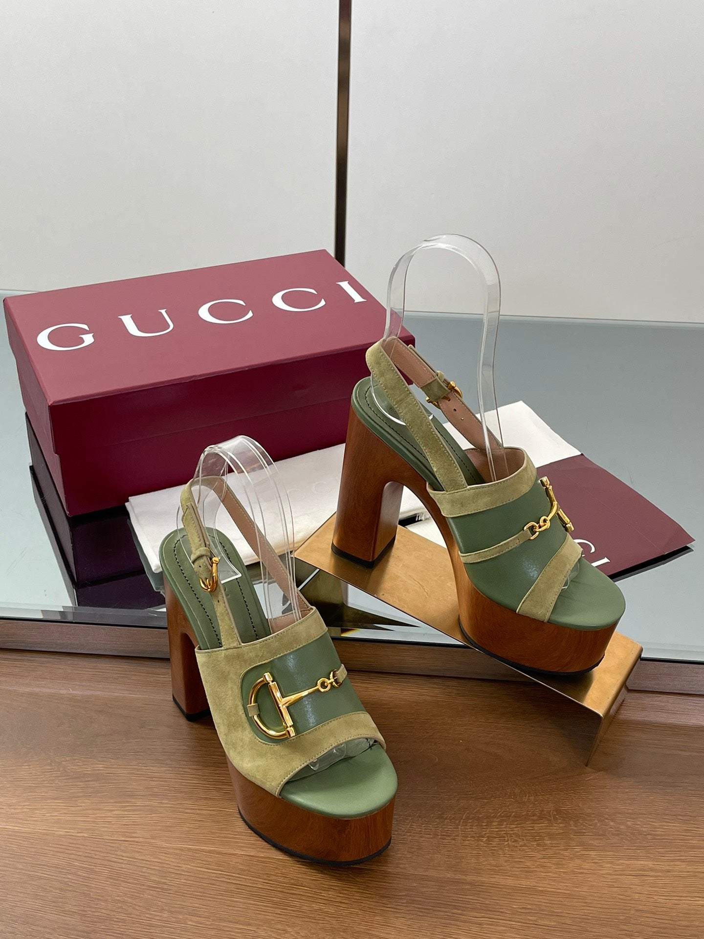 GU Heels Platform  Shoes Woman 3 Color's Alfa Horsebit 42