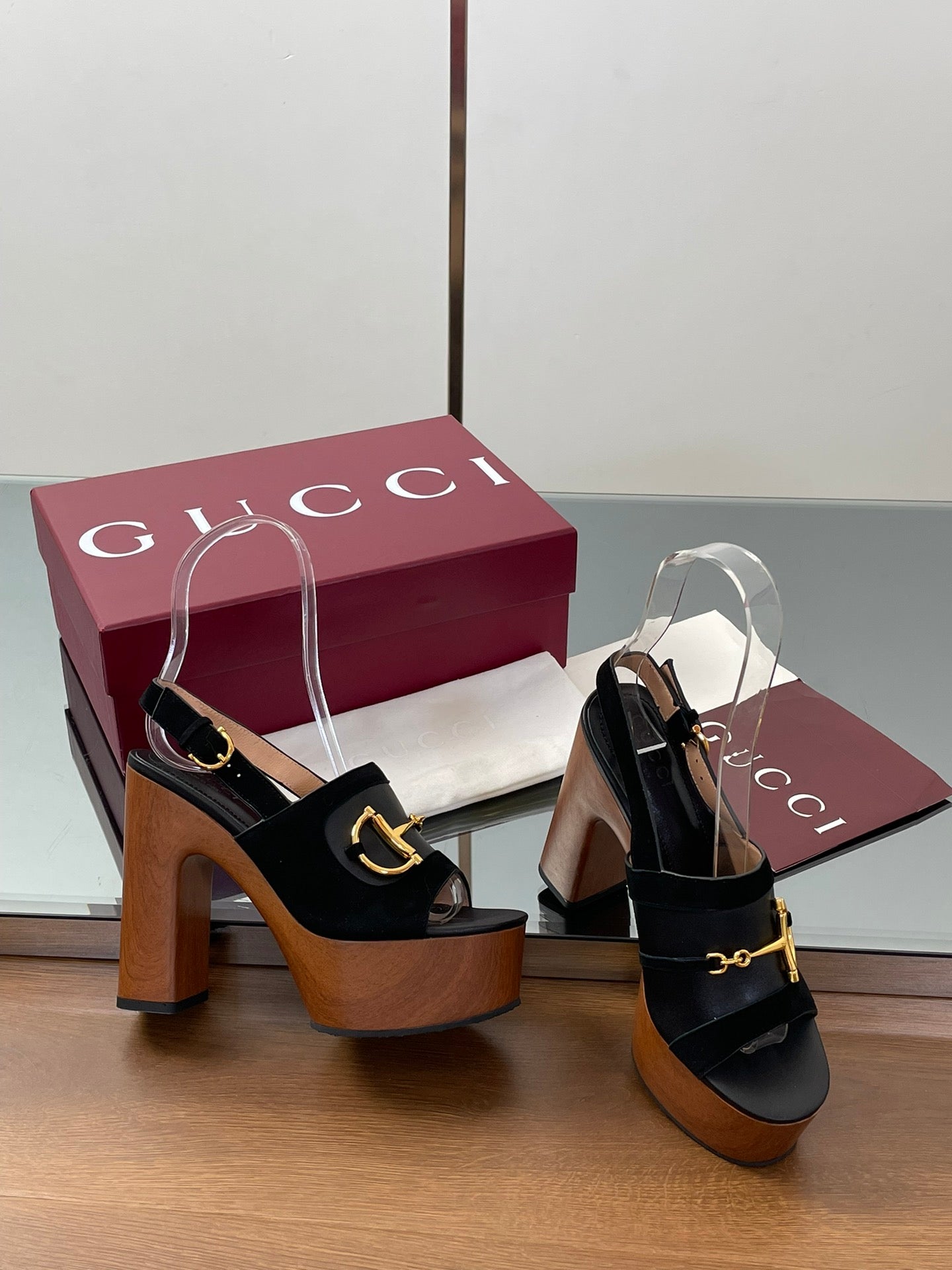 GU Heels Platform  Shoes Woman 3 Color's Alfa Horsebit 42