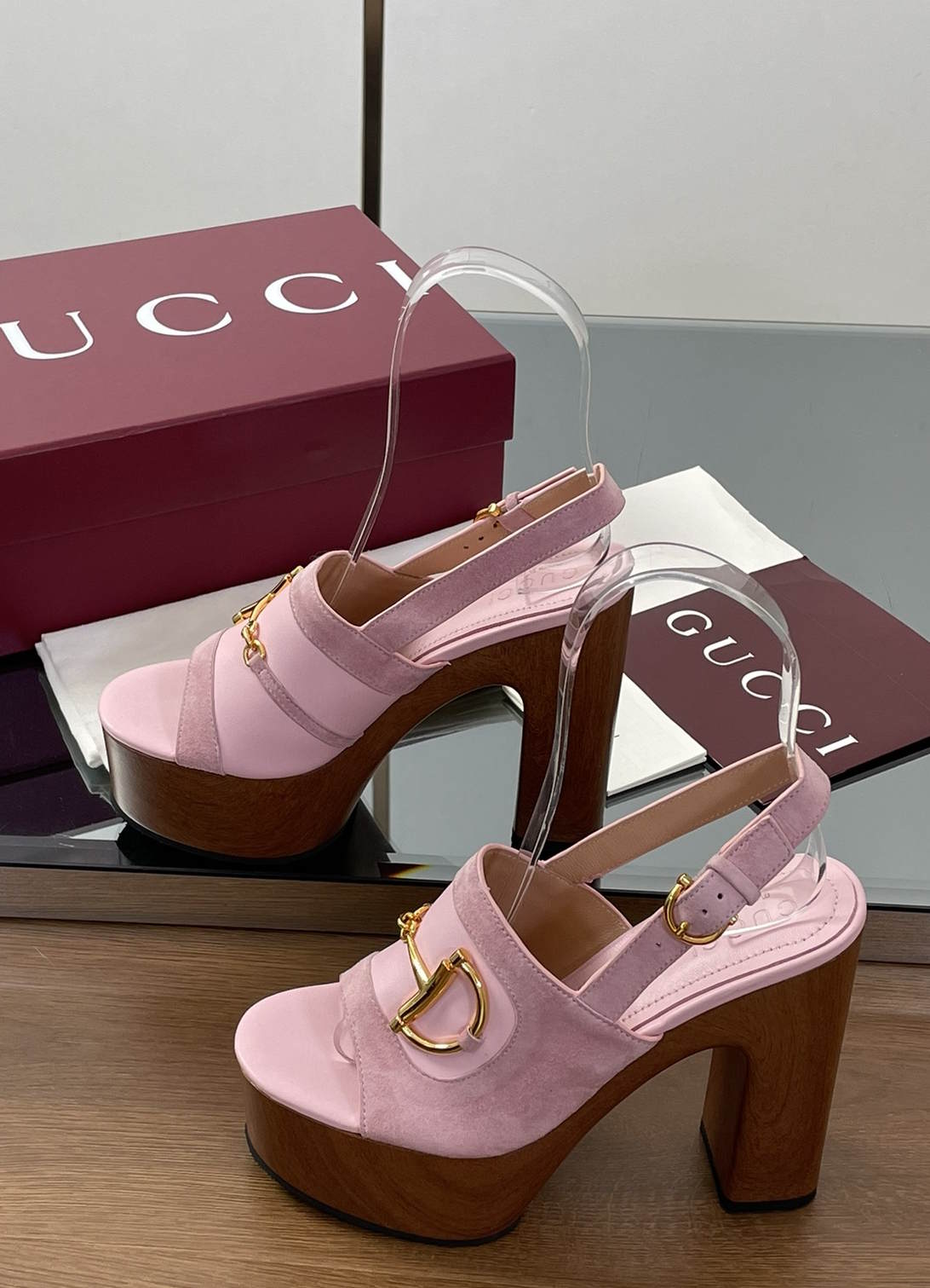 GU Heels Platform  Shoes Woman 3 Color's Alfa Horsebit 42