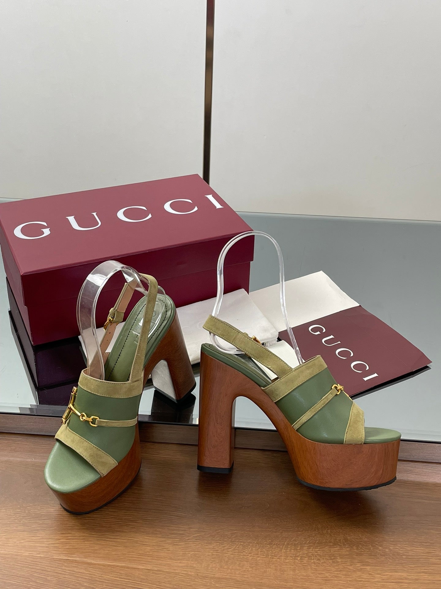 GU Heels Platform  Shoes Woman 3 Color's Alfa Horsebit 42