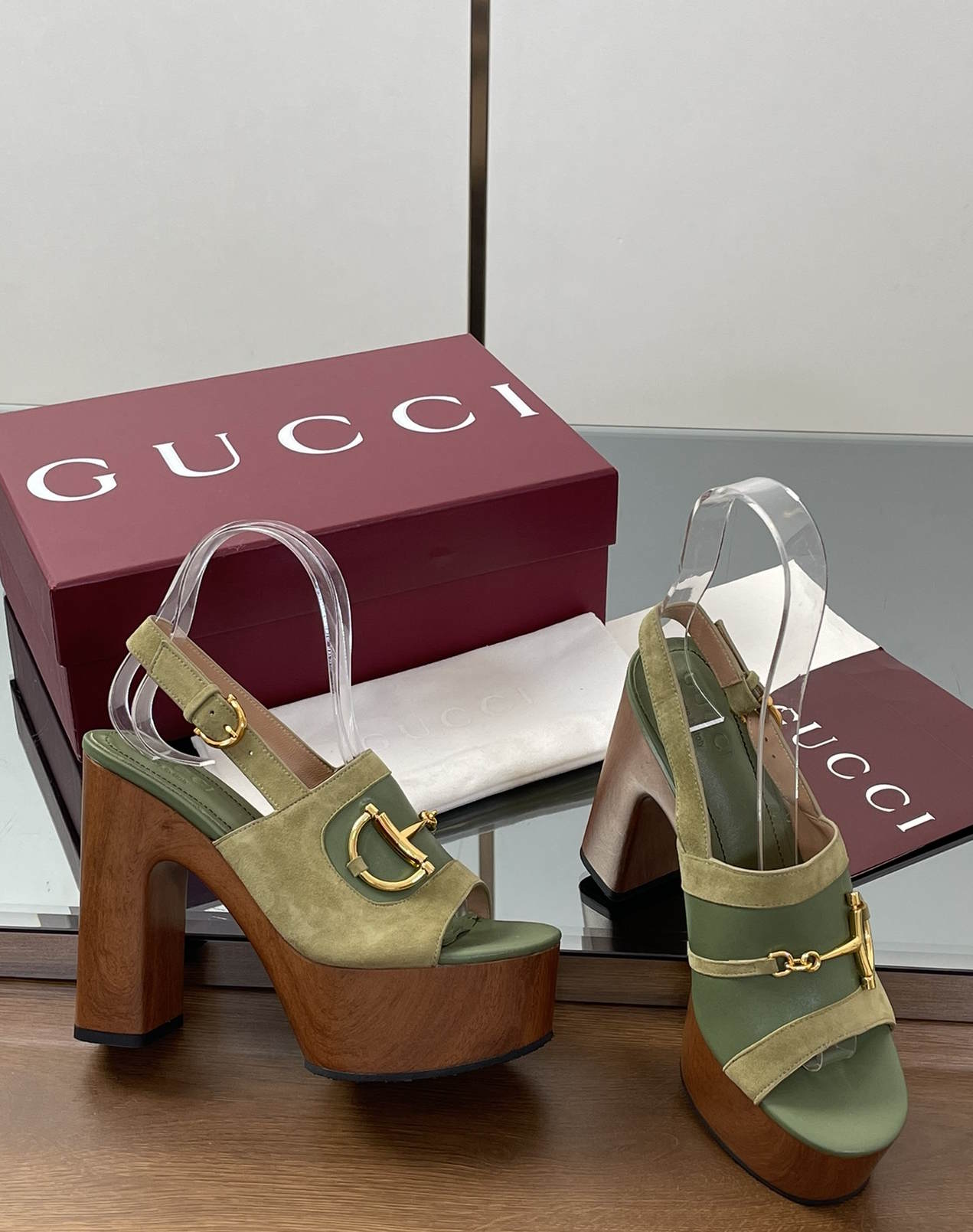 GU Heels Platform  Shoes Woman 3 Color's Alfa Horsebit 42