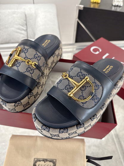 GU Platform  Slippers Woman 3 Color's Horsebit 42