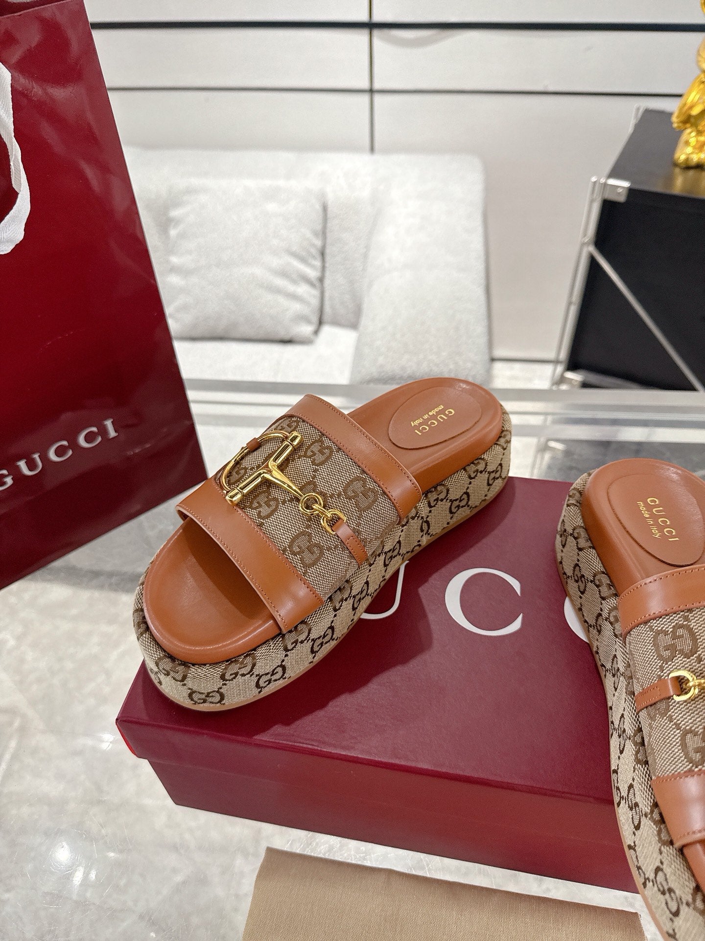 GU Platform  Slippers Woman 3 Color's Horsebit 42