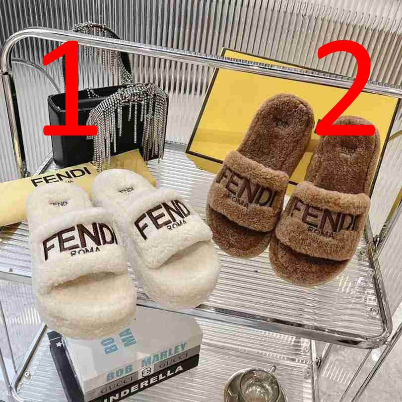 FEN Slippers Sandals Platform   Woman 2 Color's Fur