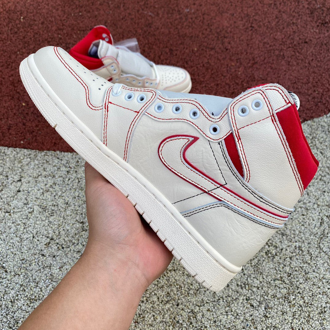 N*KE Air Jorda  Red Manuscript Bugs Bunny AJ 1 Sneakers 46