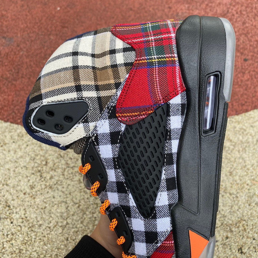 N*KE vs  AJ 5 Sneakers Plaid