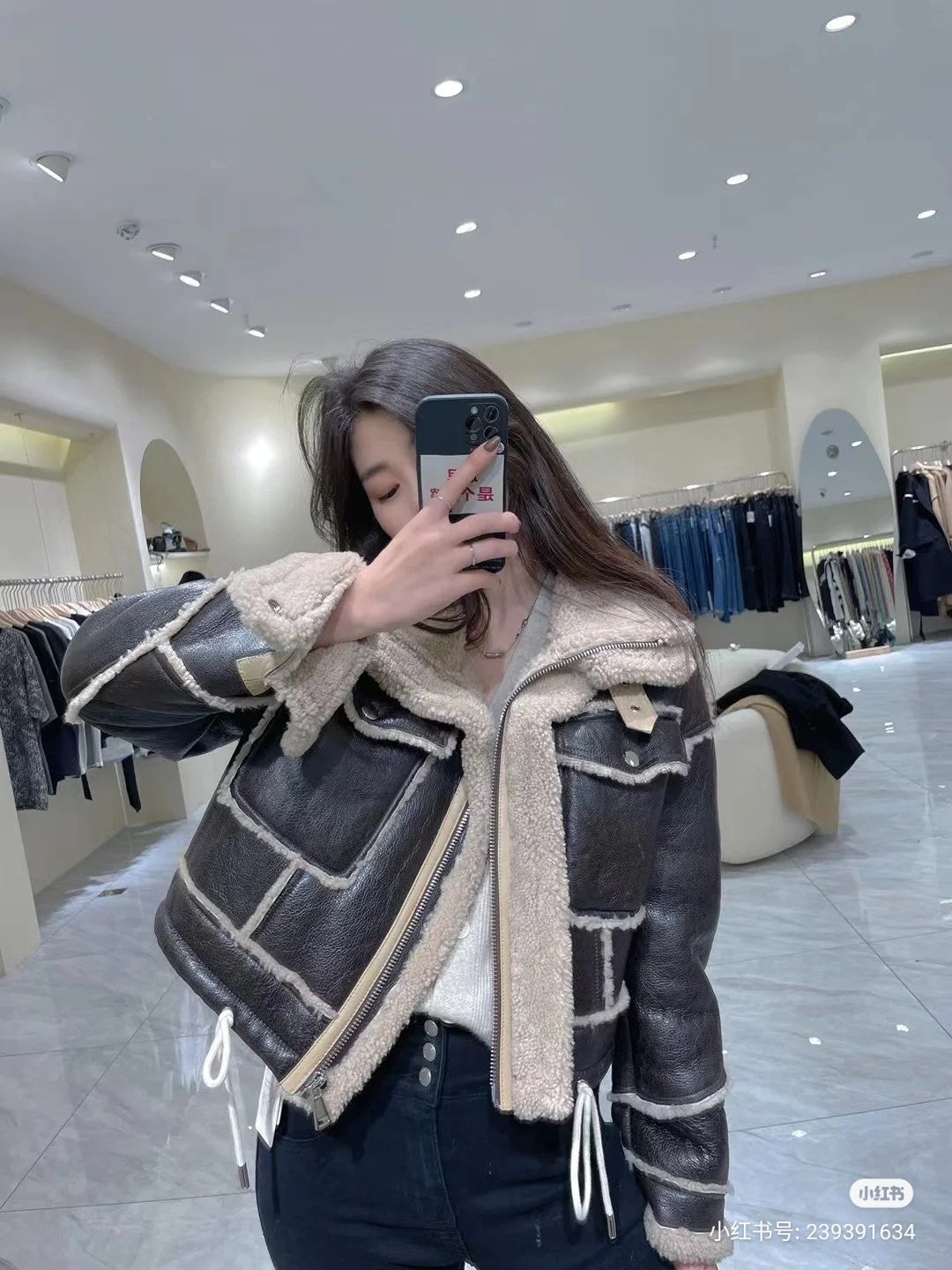 SNBAL  Leather Shearling Jacket
