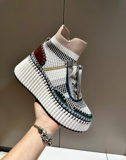 CHL0  Sneakers Woman Wedge  2 Color ' s