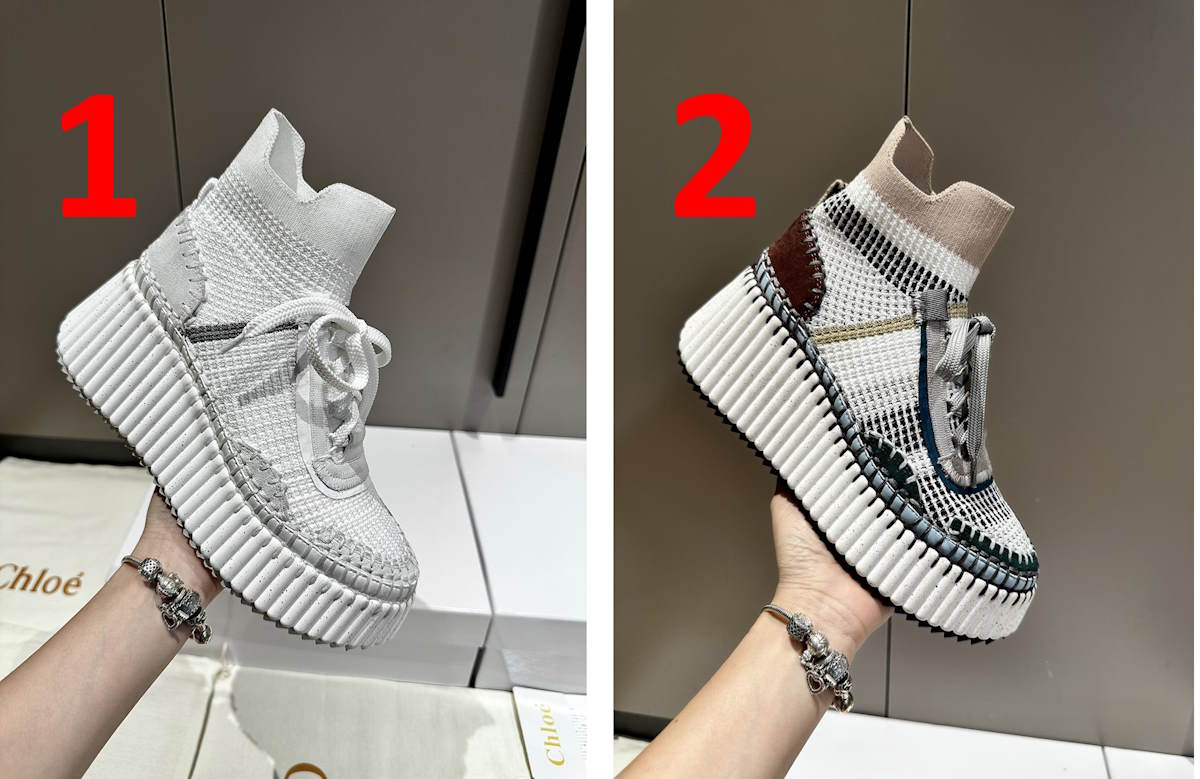 CHL0  Sneakers Woman Wedge  2 Color ' s