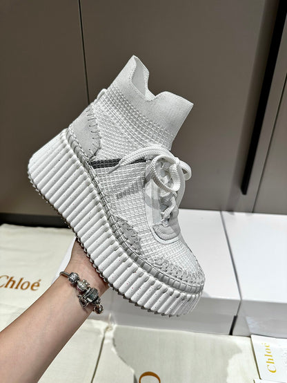 CHL0  Sneakers Woman Wedge  2 Color ' s