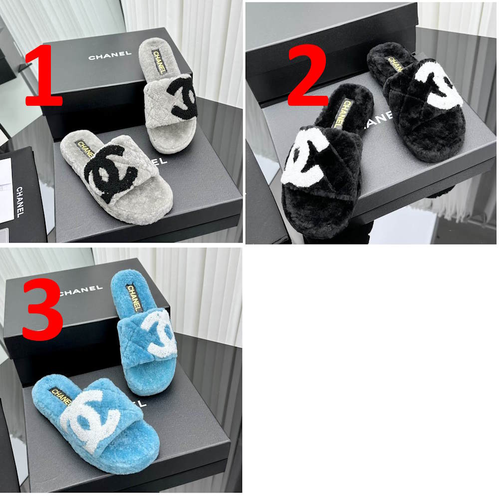 CHL Slippers  3 Color 's Fur