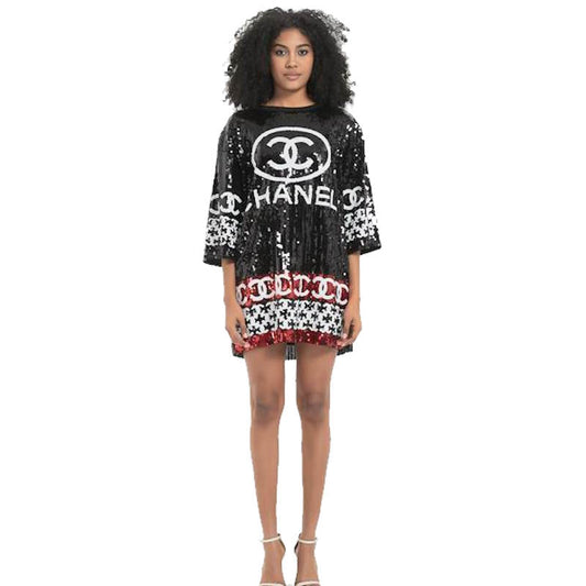 CHL Short Dress Sequin Party