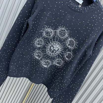 CHD sweater knitted Woman 2 Color 's Lunaires Motif Limited