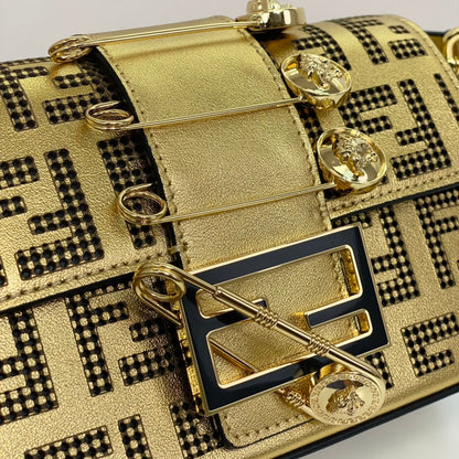FEN Bag Shoulder Handbag Gold 20 Cm