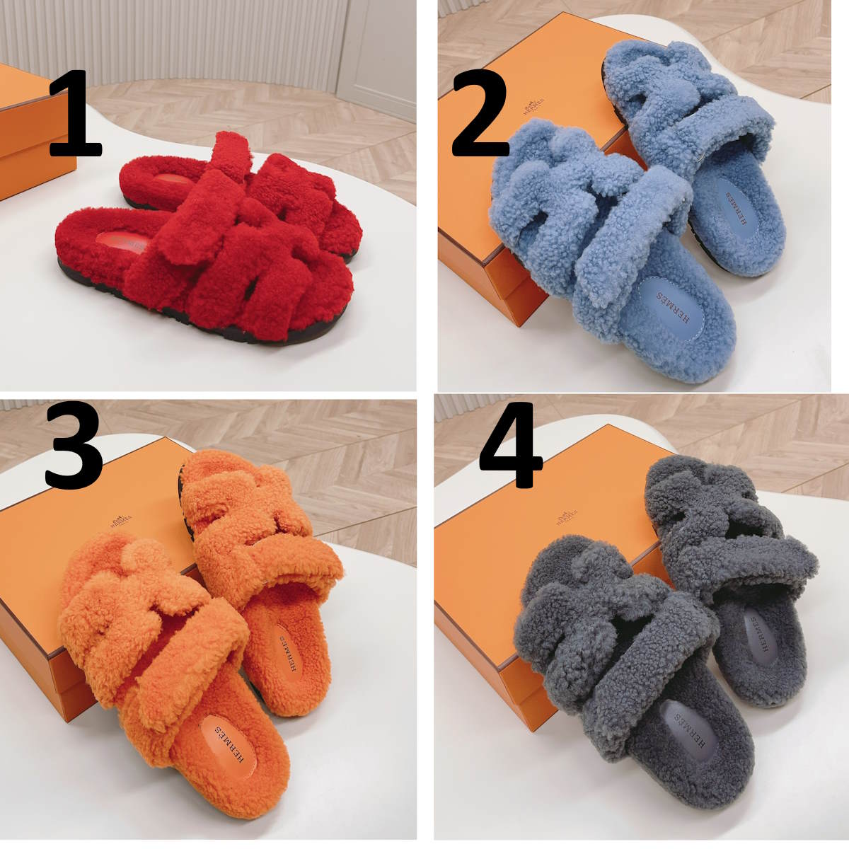HRM  Slippers  4 Color 's Shearling