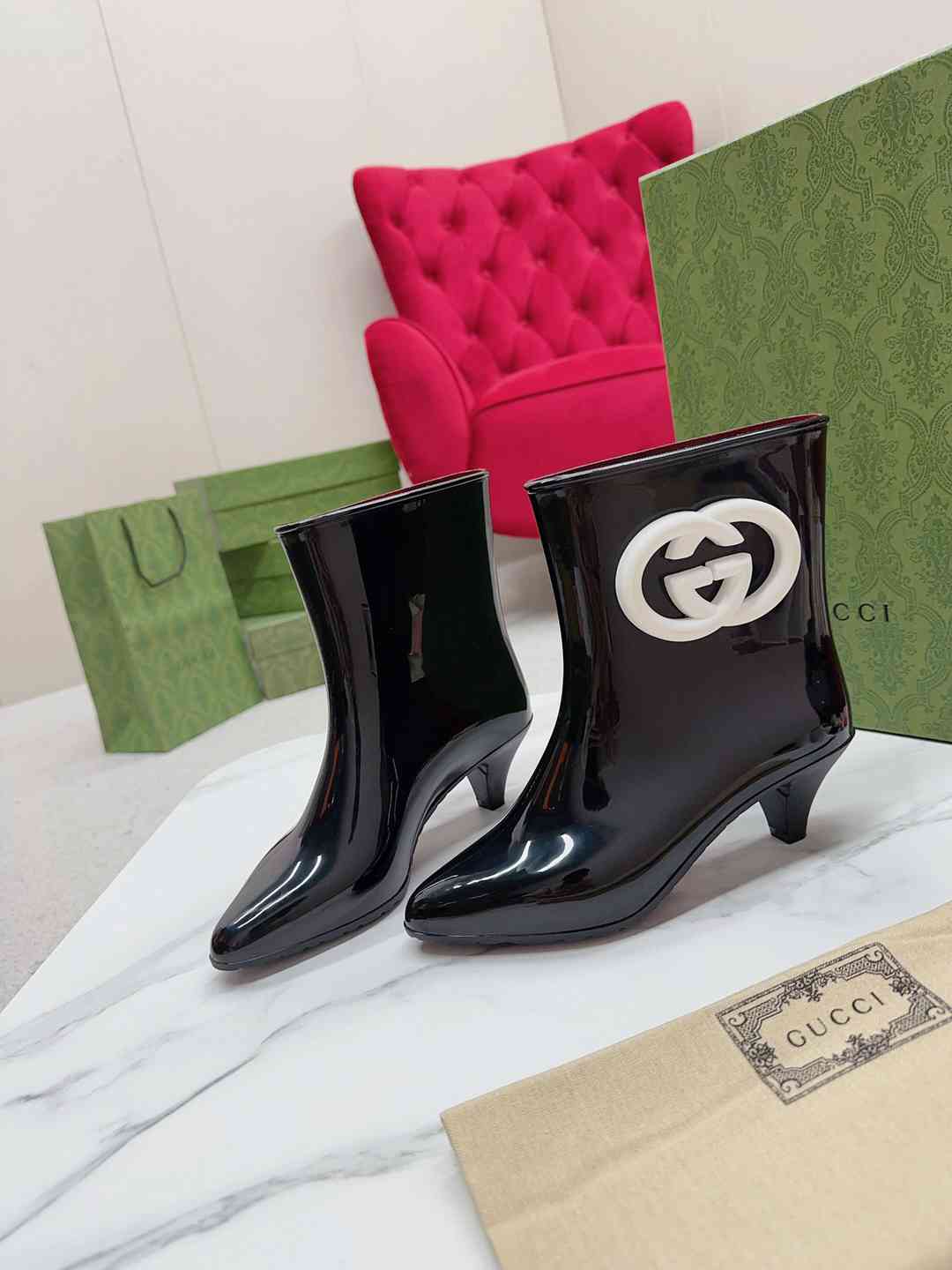 GU  Rubber  Boots  low  2 Color 's