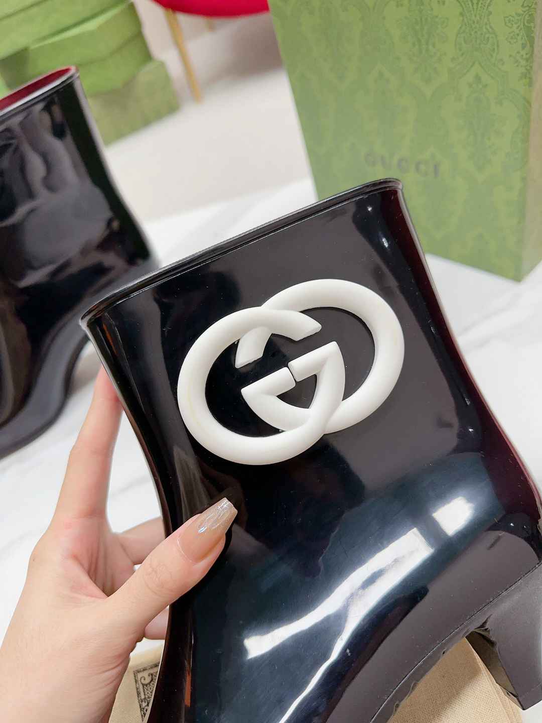 GU  Rubber  Boots  low  2 Color 's