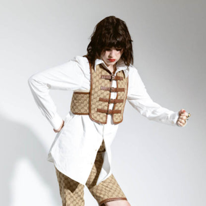 GU jacket Canvas Buckle Fastening Vest