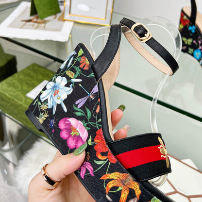 GU Sandals Platform  Flowers 3 color 's