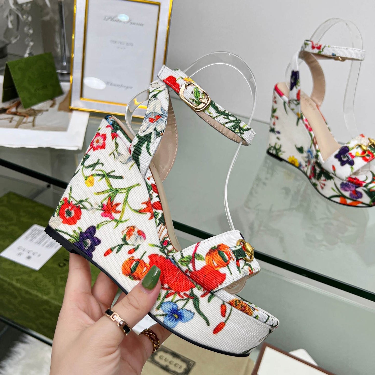 GU Sandals Platform  Flowers 3 color 's