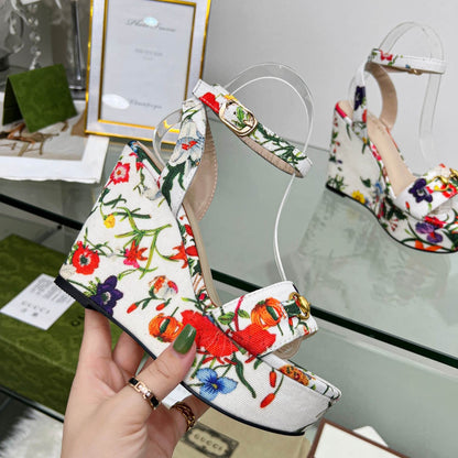 GU Sandals Platform  Flowers 3 color 's