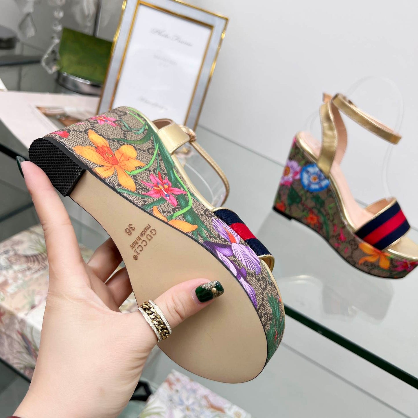 GU Sandals Platform  Flowers 3 color 's